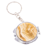 Зеркало брелок карманное двухстороннее из натурального камня Оникс Silver Stone Mirrors варинант исполнения - 4 | Loft Concept в Костроме