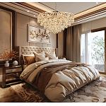 Люстра каскадная с подвесками в форме колец Galaxy of Light варинант исполнения - 9 | Loft Concept в Костроме