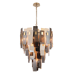 Люстра с многослойными стеклянными панелями янтарного и дымчатого цвета Textured Glass Chandelier варинант исполнения - 1 | Loft Concept в Костроме