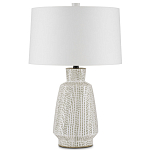 Настольная лампа с корпусом в форме вазы и белым абажуром Lots of Strokes варинант исполнения - 3 | Loft Concept в Костроме