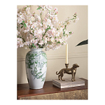 Ваза высокая с зелеными цветочными и птичьими мотивами Vase Inspired by Nature варинант исполнения - 3 | Loft Concept в Костроме