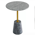 Кофейный столик круглый из мрамора серый Reliable Foundation варинант исполнения - 2 | Loft Concept в Костроме
