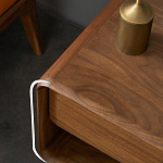 Прикроватная деревянная тумба с ящиком и нишей для хранения Moon Walnut Furniture варинант исполнения - 3 | Loft Concept в Костроме