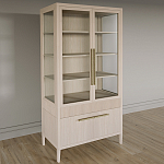 Витрина Primo со стеклянными фасадами и буфетом шпон Светлый дуб варинант исполнения - 3 | Loft Concept в Костроме