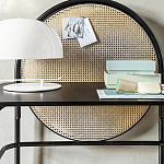 Письменный стол с круглой плетёной панелью для крепления заметок Allegory варинант исполнения - 3 | Loft Concept в Костроме