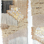 Триптих Геометрический гобелен бежевый Figurative Beige Wall Hangings варинант исполнения - 3 | Loft Concept в Костроме