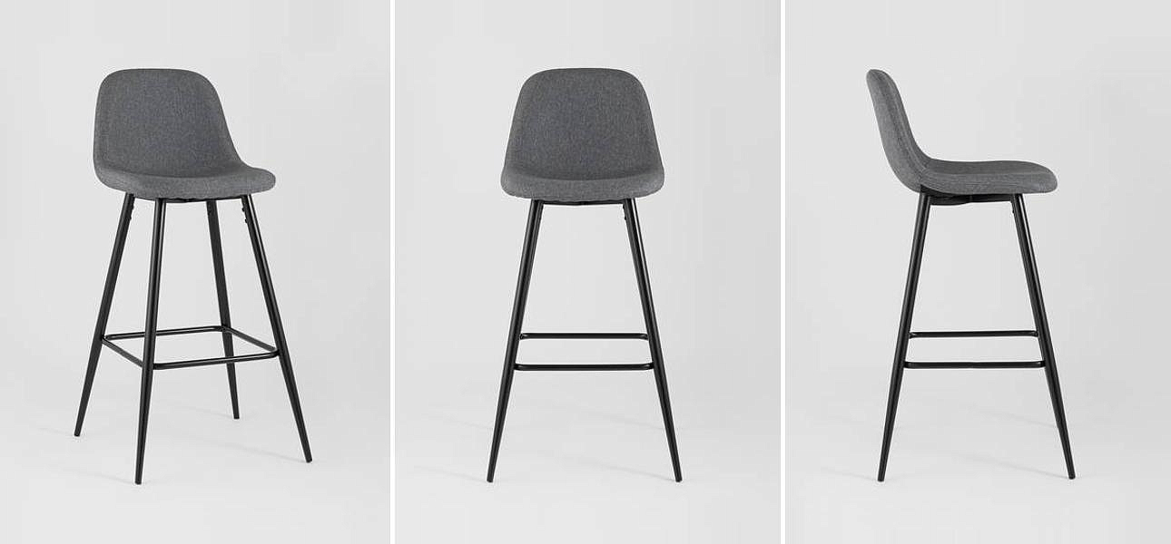 Барный Стул Archie Chair Серая Рогожка Барный Стул Archie Chair Серая Рогожка - Loft-Concept в Костроме