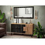 Зеркало настенное прямоугольное цвета угольный камень Stone Effect варинант исполнения - 2 | Loft Concept в Костроме