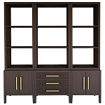 Модульный стеллаж Primo из трех составных элементов Темный орех варинант исполнения - 1 | Loft Concept в Костроме