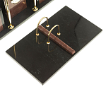 Настольный письменный набор из лемезита и змеевика с часами Royal Accessory варинант исполнения - 3 | Loft Concept в Костроме