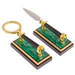 Настольный письменный набор из малахита с декором в виде лошади Leader Organizer варинант исполнения - 6 | Loft Concept в Костроме