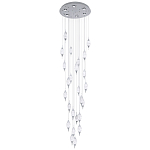 Большая каскадная люстра с хрустальными подвесками Esme Drops Crystal Chrome Cascade Chandelier 25 варинант исполнения - 1 | Loft Concept в Костроме