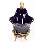 Чаша темно-синего цвета из фарфора с разноцветной птичкой Eden Garden porcelain and bronze варинант исполнения - 10 | Loft Concept в Костроме