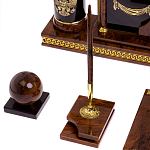 Настольный письменный набор с часами из природного камня обсидиана Royal Set варинант исполнения - 5 | Loft Concept в Костроме