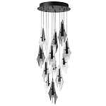Люстра каскадная с 12-ю рельефными прозрачными плафонами Glass Pod  варинант исполнения - 4 | Loft Concept в Костроме