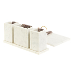 Настольный письменный набор из мрамора и креноида с гербом России Marble Accessory варинант исполнения - 3 | Loft Concept в Костроме