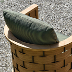 Дизайнерское уличное кресло из массива дерева с плетеной спинкой PALINFRASCA Armchair варинант исполнения - 4 | Loft Concept в Костроме