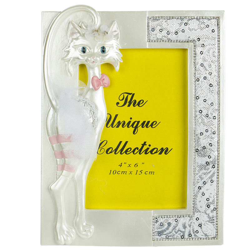 Фоторамка детская Childhood Corner Pink Cat Серебряный в Костроме | Loft Concept 