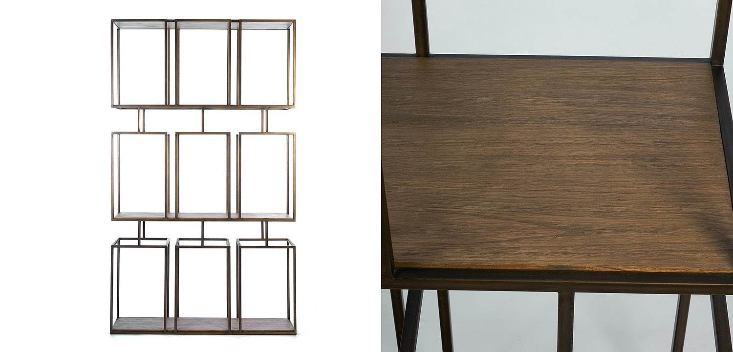 Стеллаж Bronx metal & mahogany Стеллаж Bronx metal & mahogany - Loft-Concept в Костроме
