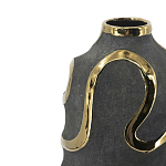 Ваза с золотыми акцентными полосами на черном матовом фоне Accent Tape варинант исполнения - 4 | Loft Concept в Костроме