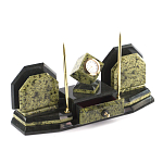 Настольный письменный набор из змеевика с часами и таблетницей Successful Leader варинант исполнения - 2 | Loft Concept в Костроме