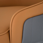 Стул оранжевый с высокой спинкой из искуственной кожи на серых металлических ножках Enigma Orange варинант исполнения - 4 | Loft Concept в Костроме