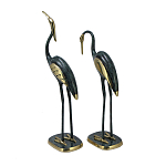 Статуэтка бронзовая пара Журавли синие Bronze Birds варинант исполнения - 2 | Loft Concept в Костроме