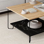 Стол журнальный с квадратной столешницей и полкой MARBO LOTUS варинант исполнения - 2 | Loft Concept в Костроме