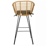 Стул барный с ротанговым плетением Half Bar Chair with Wicker с подлокотниками варинант исполнения - 5 | Loft Concept в Костроме