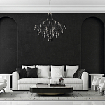 Люстра с тонким металлическим каркасом цвета хром Quasar варинант исполнения - 5 | Loft Concept в Костроме