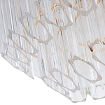 Люстра подвесная многослойная с прозрачными хрустальными трубками и золотистым каркасом Hexagon Tube Light варинант исполнения - 3 | Loft Concept в Костроме