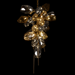 Люстра подвесная вытянутой формы с плафонами из стекла и металла с двумя вертикальными подвесками Gilded Mirage  варинант исполнения - 8 | Loft Concept в Костроме