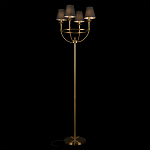 Торшер с металлическим основанием бронзового цвета с черными конусовидными абажурами Dignity варинант исполнения - 2 | Loft Concept в Костроме