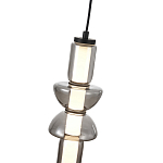 Подвесной светильник из дымчатого стекла цилиндрической формы с чёрным металлическим основанием Hiding secrets варинант исполнения - 6 | Loft Concept в Костроме