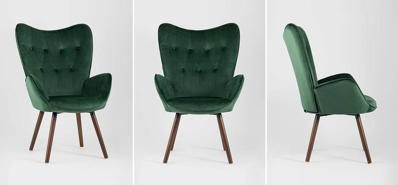 Полукресло Зеленый Велюр Grandee Chair Полукресло Зеленый Велюр Grandee Chair - Loft-Concept в Костроме