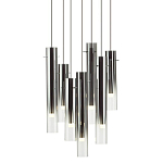 Люстра каскадная с 7-ю цилиндрическими плафонами из стекла Luminous Cylinders варинант исполнения - 1 | Loft Concept в Костроме