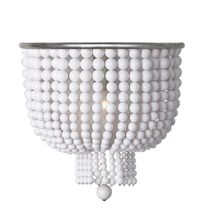 Бра JACQUELINE WHITE SCONCE Белый Латунь Серебряный Бра JACQUELINE WHITE SCONCE Белый Латунь Серебряный в Костроме | Loft Concept