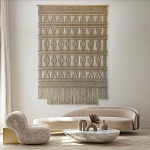 Панно на стену плетеное Макраме бежевый цвет  варинант исполнения - 10 | Loft Concept в Костроме