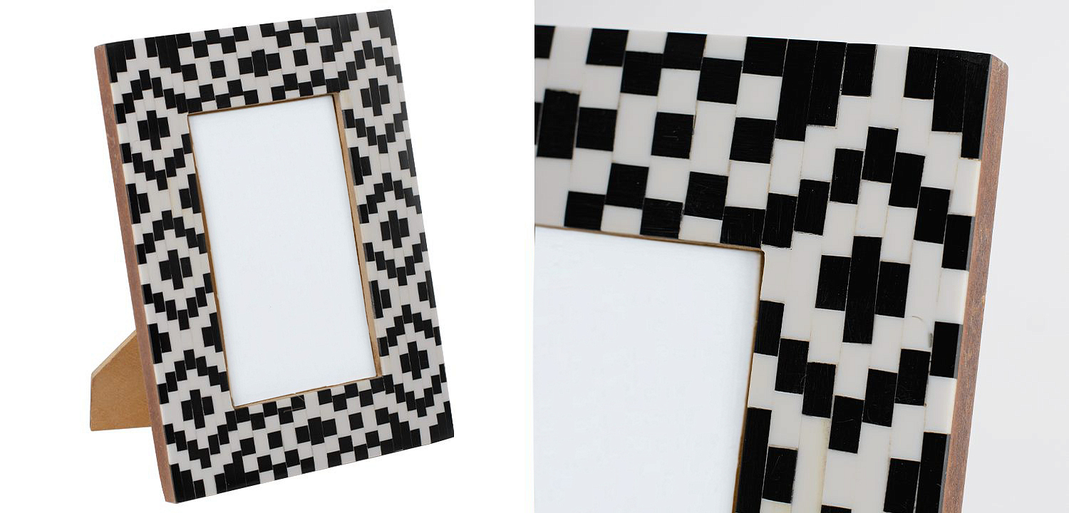 Фоторамка кость Black&white Indian Bone Inlay photo frame Фоторамка кость Black&white Indian Bone Inlay photo frame - Loft-Concept в Костроме