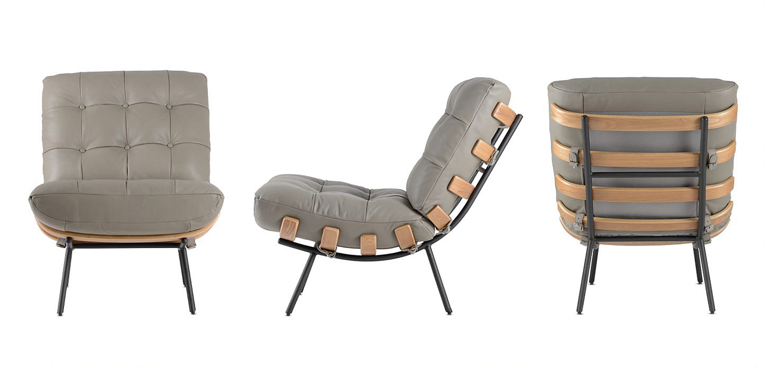 Кресло Philbert Chair grey leather Кресло Philbert Chair grey leather - Loft-Concept в Костроме