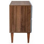 Тумба прикроватная серая из массива бука с 2-мя ящиками Wenge Light варинант исполнения - 3 | Loft Concept в Костроме