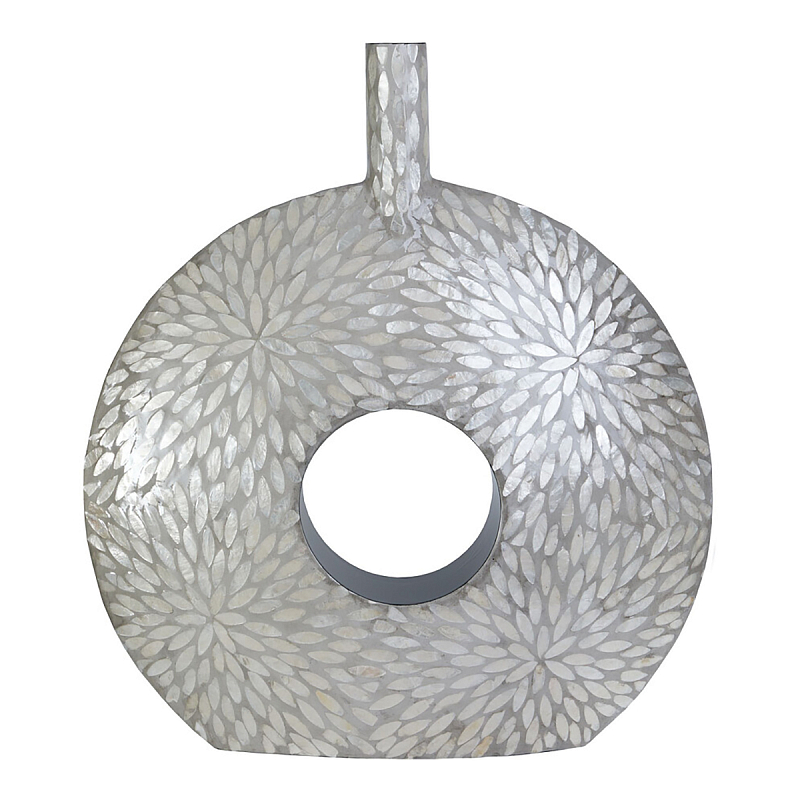 Ваза c инкрустацией Flower Grey Белый Серый Ваза c инкрустацией Flower Grey Белый Серый в Костроме | Loft Concept