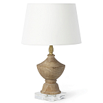 Настольная лампа деревянная с белым абажуром Wooden Table Lamp варинант исполнения - 2 | Loft Concept в Костроме