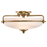 Потолочный светильник со стеклянным плафоном на изогнутых кронштейнах Quoizel  варинант исполнения - 11 | Loft Concept в Костроме