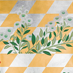 Обои ручная роспись Tiled Meadow Original colourway on Egyptian Gold gilded paper варинант исполнения - 2 | Loft Concept в Костроме