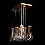 Люстра с 9-ю прозрачными стеклянными плафонами в форме капли Lucid Rain  варинант исполнения - 9 | Loft Concept в Костроме