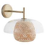 Бра с плафоном из плетенного бамбука Corzine варинант исполнения - 1 | Loft Concept в Костроме