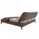 Кровать двуспальная с изголовьем из экокожи шоколадно-коричневого цвета Modern Look варинант исполнения - 3 | Loft Concept в Костроме