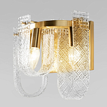 Бра с металлическим основанием золотого цвета и хрустальными подвесками Textured Glass варинант исполнения - 4 | Loft Concept в Костроме