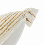 Чехол на подушку горчичного цвета с бахромой и объемным узором Ethnic mix варинант исполнения - 3 | Loft Concept в Костроме